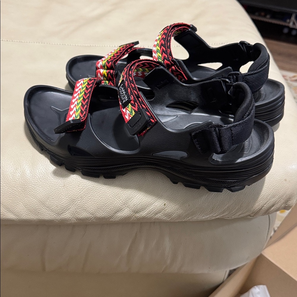 Men's Black and Red Outdoor Sandals